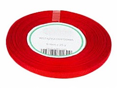 

Rypsowa wstążka tasiemka taśma Czerwona 6mm 22m