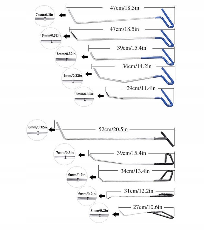 Zestaw PULLER PDR naprawa bez lakierowania lance Producent code SP MPT 1349