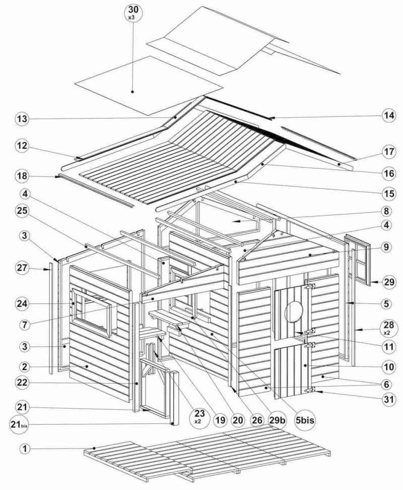 Drewniany domek ogrodowy dla dzieci Ela od 4iQ Wysokość 174 cm