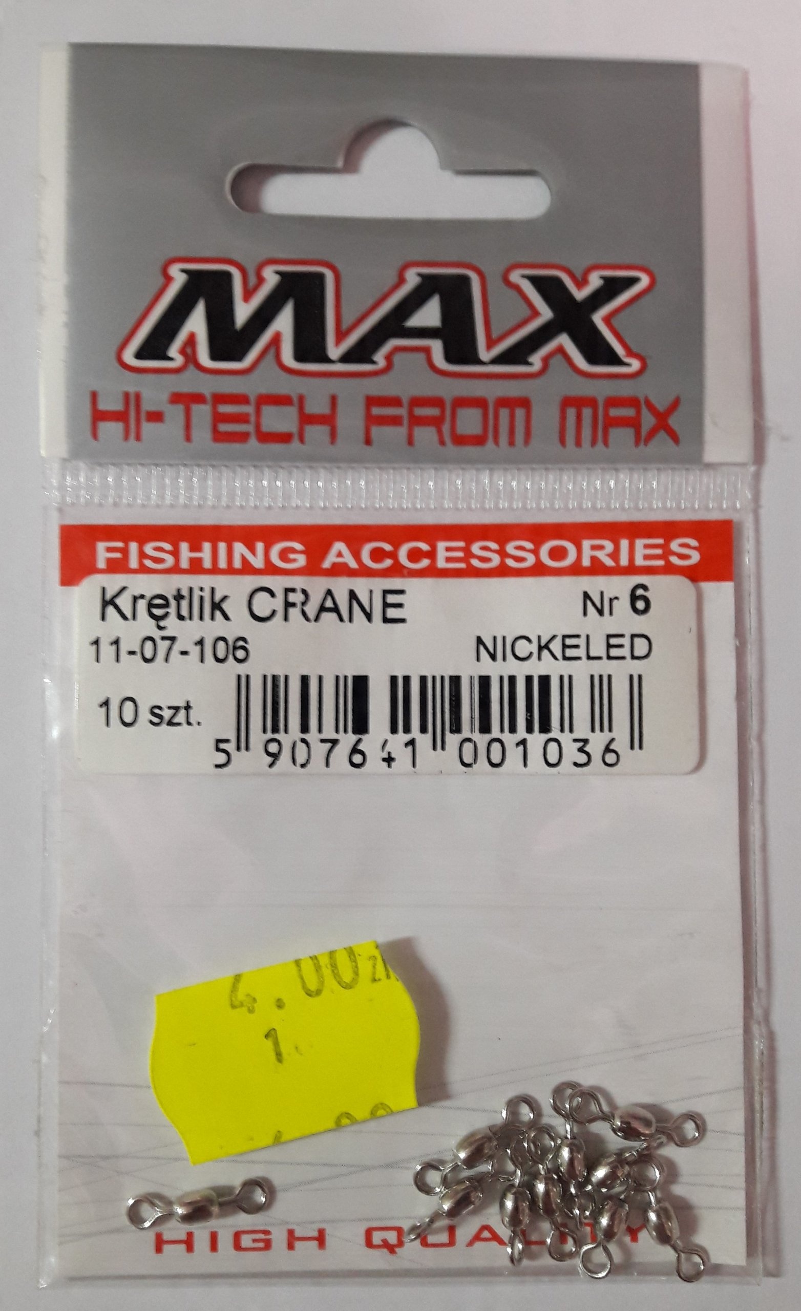 

Krętliki Crane nikiel – Max Fishing Team – roz.6