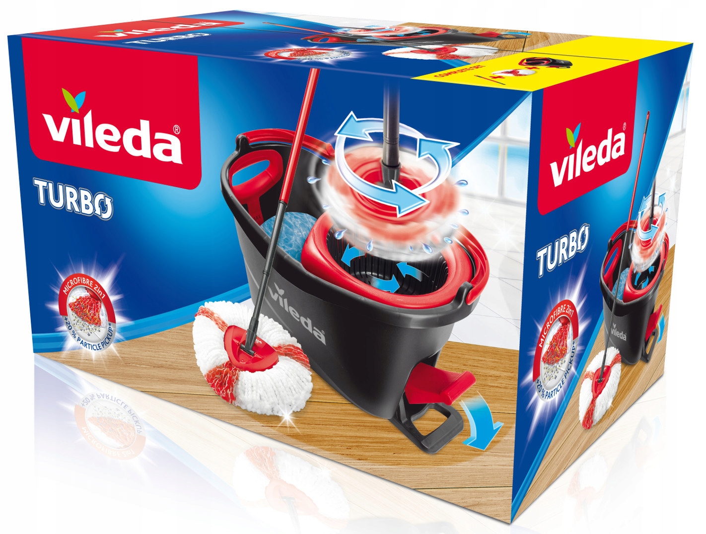 Rotační mop Vileda Easy Wring and Clean Turbo 2v1 široká náplň 38 cm