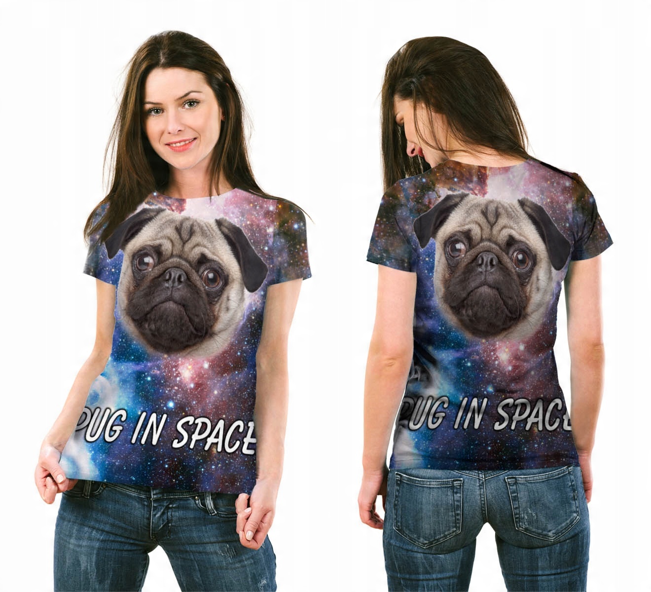 

Koszulka Fullprint T-shirt Kosmiczny Pies S Dzieci