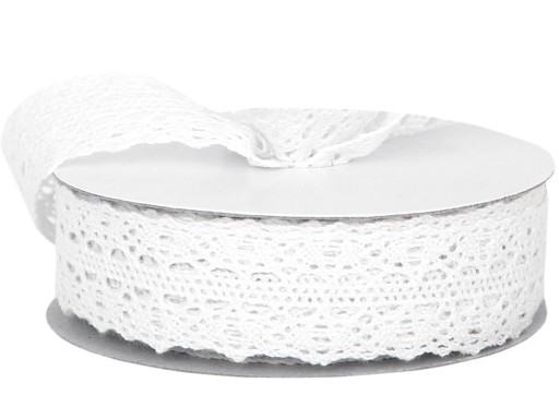 

Wstążka materiałowa koronka bawełniana 1cm/5y 2kol