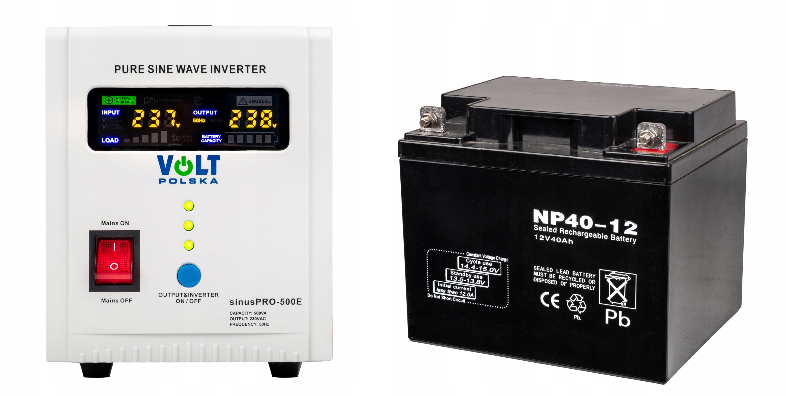 

Zasilacz Awaryjny Przetwornica Ups Sinus 500E 40Ah