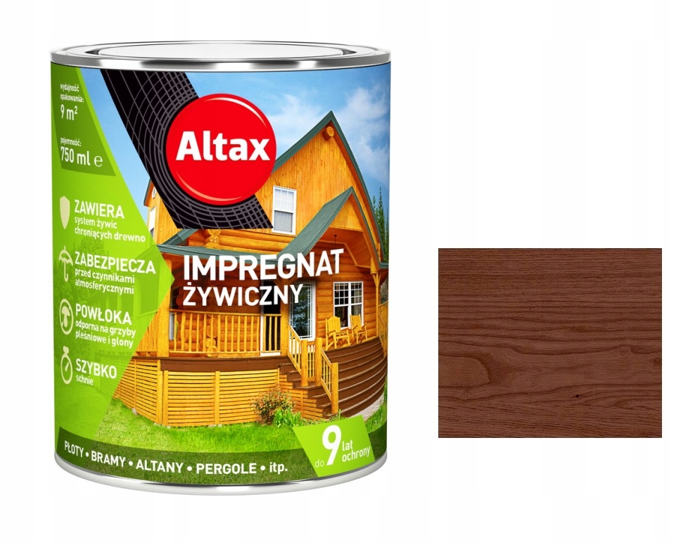 

Altax Impregnat Żywiczny Do Drewna 2,25L Brąz