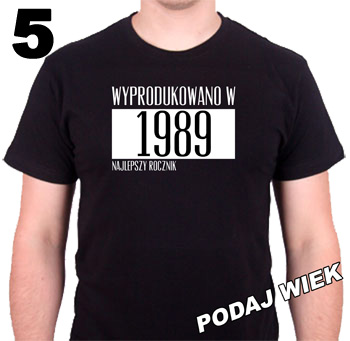 KOSZULKA NA URODZINY KOSZULKI 18 20 30 40 50 60 Dekolt okrągły