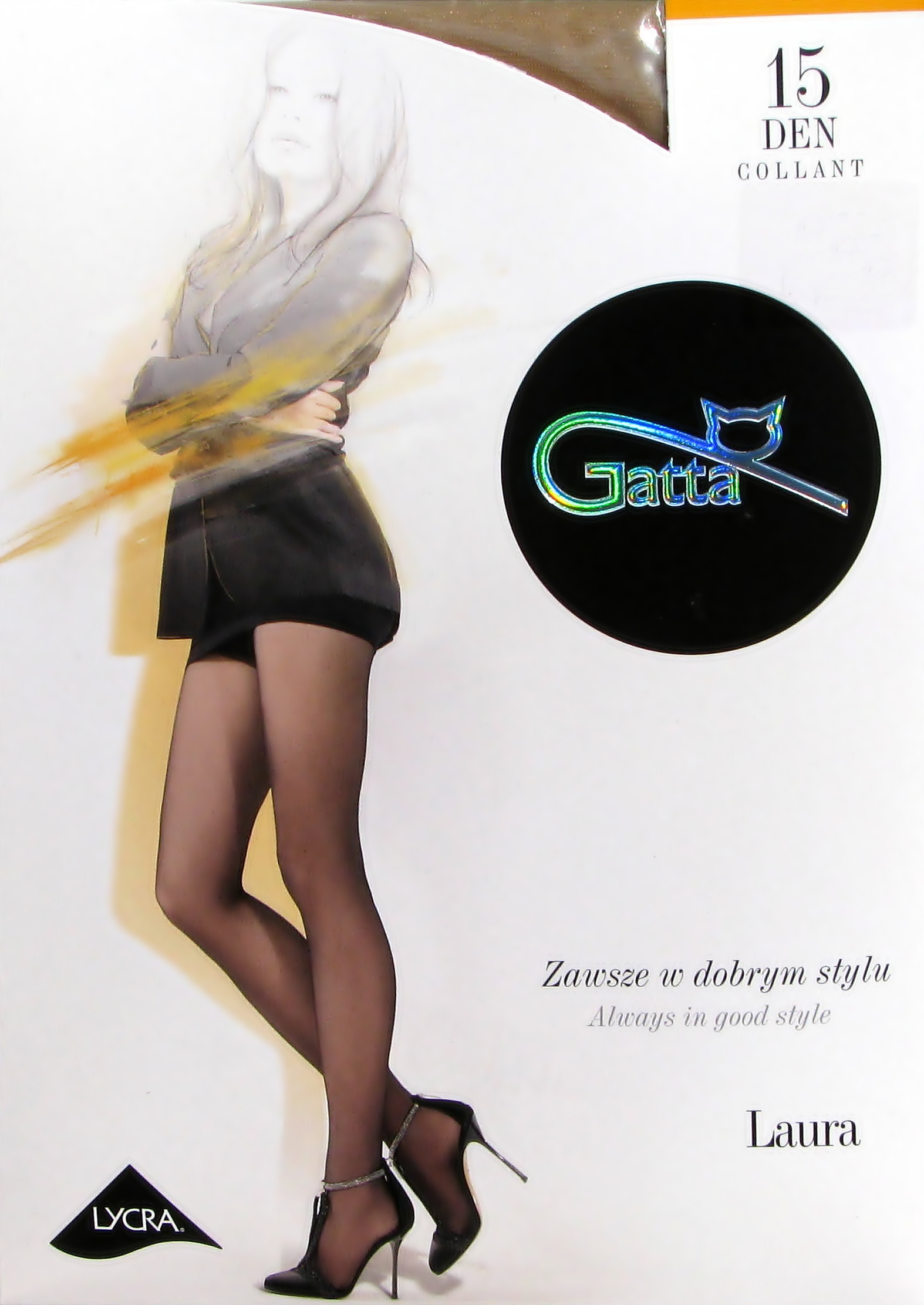 

, Gatta Laura Rajstopy,Lycra Cienka 15/20 Den r.5