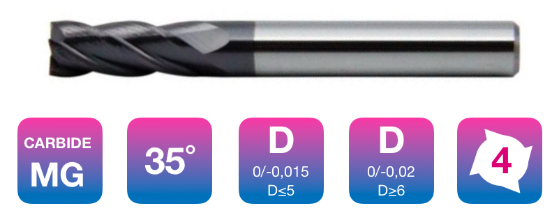 Frez WĘGLIKOWY VHM fi 6 mm Z4 4P 4 piórowy Marka inna