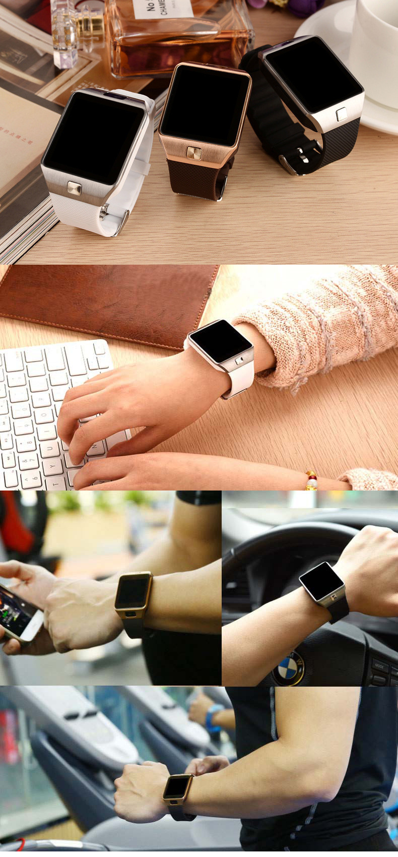 SMARTWATCH DZ09 ZEGAREK 34FUNKCJE KAM SIM PL FOLIA Złącza microUSB czytnik kart pamięci microSIM