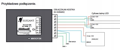Ovládač rgb DMX digitálnych LED pásov S51 WS2811 Typ ovládač