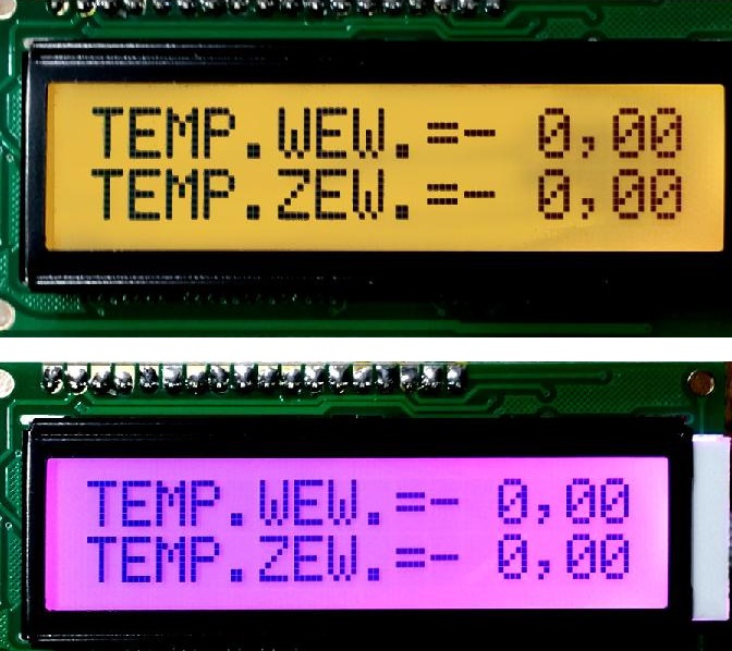 

Art New LCD 2x16 z podśw.LED K/rgb każdy kolor tła
