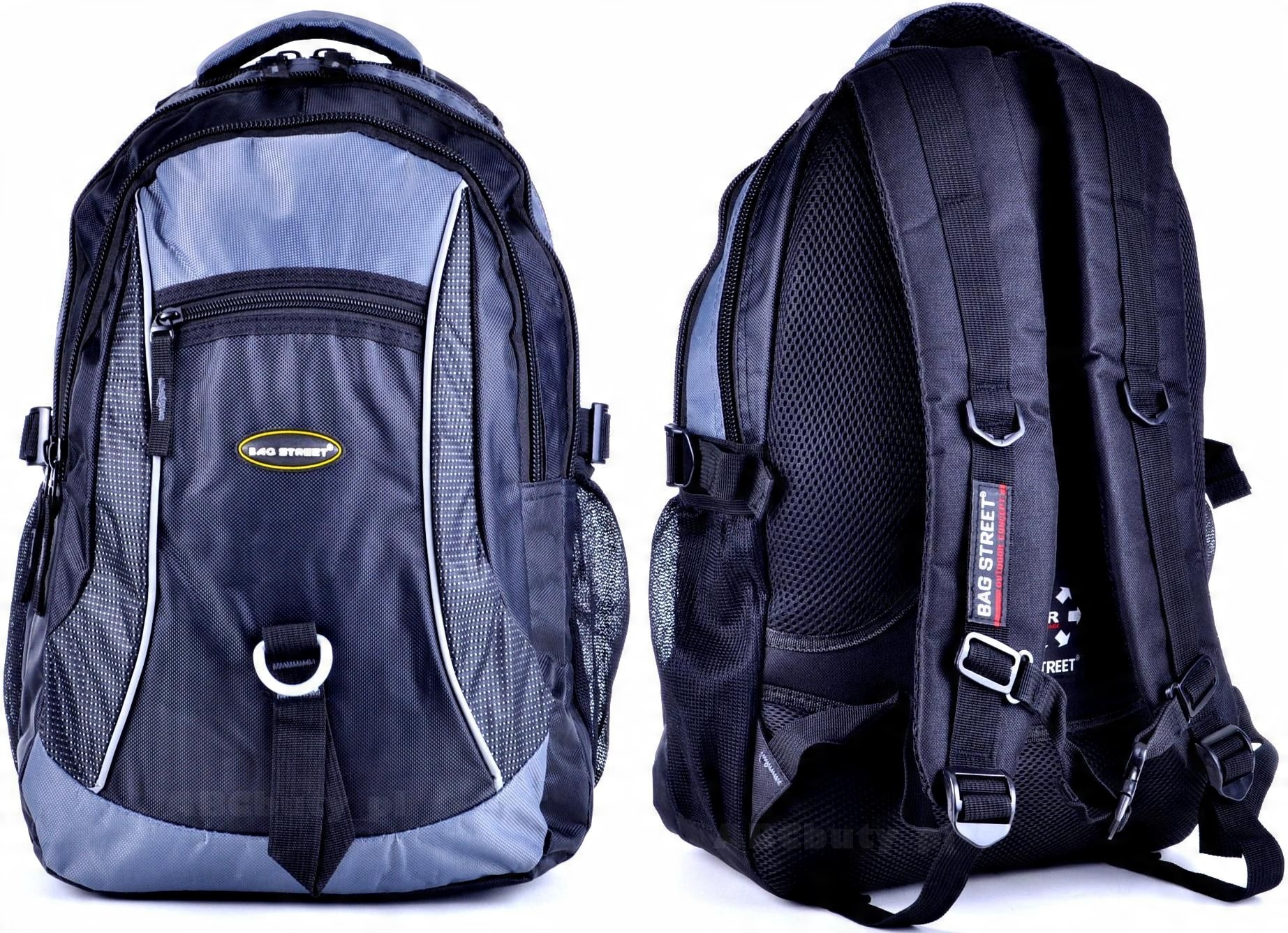 

G4-17 Czarno-szary Plecak Tornister Popielaty Grey
