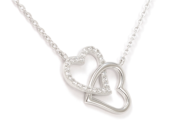 Srebrny ROD. ŁAŃCUSZEK z wisior. SERCA - naszyjnik Marka Inna marka