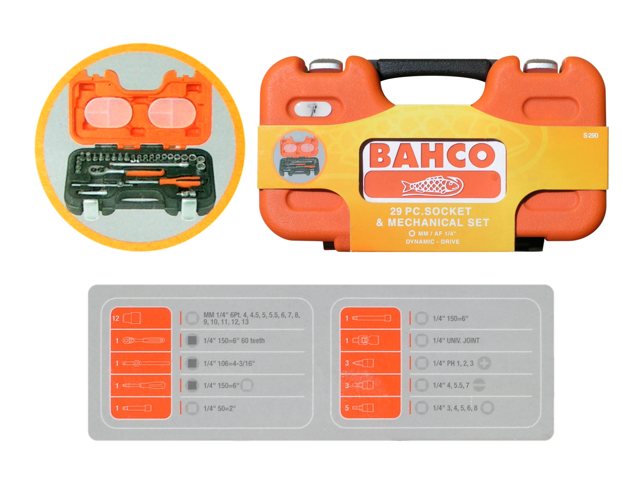 Sada Nástrčných Kľúčov 1/4" Bahco S290