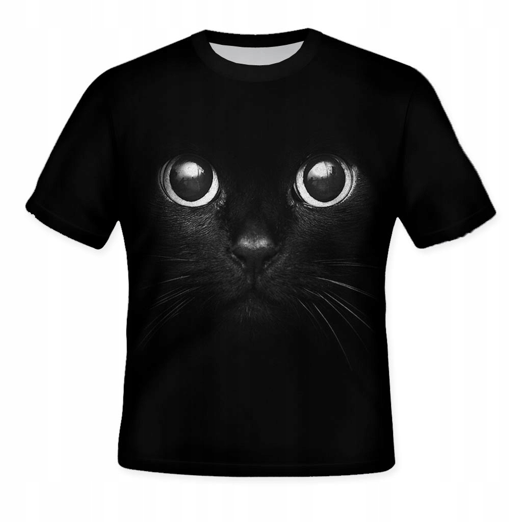 KOSZULKA 3D FULLPRINT BLACK CAT M MODNA JOGA Marka inna