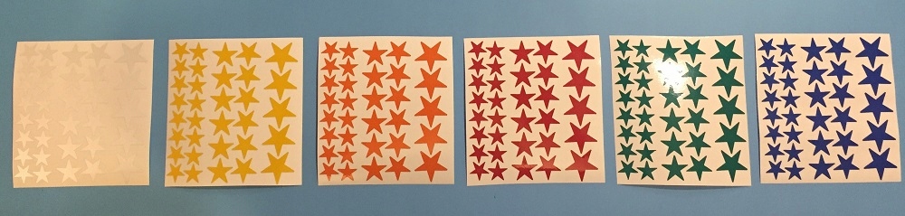 ODBLASKOWE naklejki odblask na rower, auto, motor Kolor dominujący odcienie zieleni