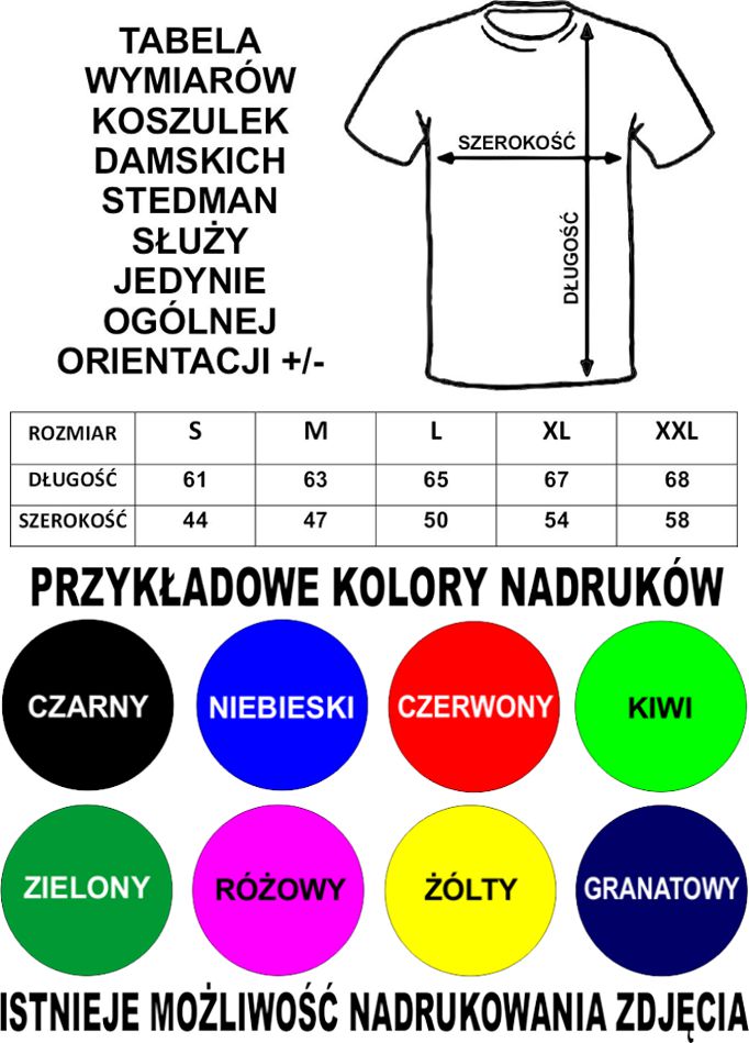 KOSZULKA DAMSKA Z DWOMA WŁASNYMI NADRUKAMI BIAŁA L Marka bez marki