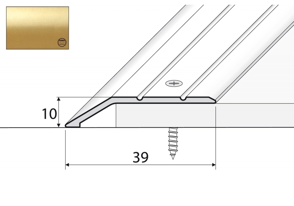 

Listwa zakończeniowa A11 aluminiowa 90cm Złoto