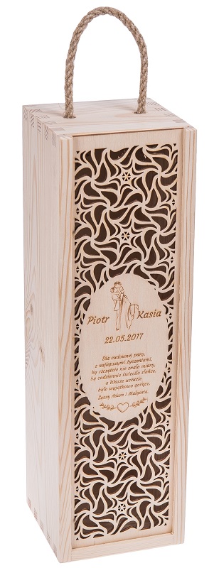 

Skrzynka pudełko na Wino grawer Wesele ślub