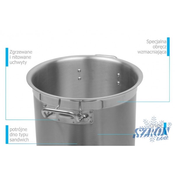 GARNEK ŚREDNI 24L Z POKRYWĄ STAL NIERDZEW. GDC3624 Kod producenta GDC3624