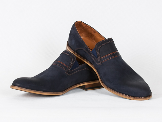 Agda 742 pánské polobotky Polské modré 41 Kůže