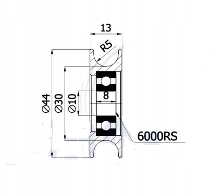 FI 44 ROLKA METALOWA NA LINKĘ FI 10 ROLKI BLOCZKI EAN (GTIN) 5903636535357