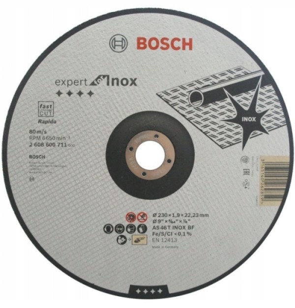 

Bosch Tarcza Korundowa Do Metalu Inox 230 x 1,9 mm