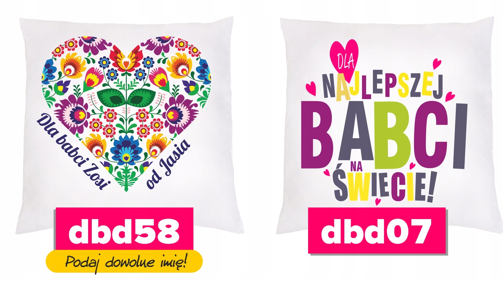 BIAŁA PODUSZKA DZIEŃ BABCI DZIADKA PREZENT Marka inna