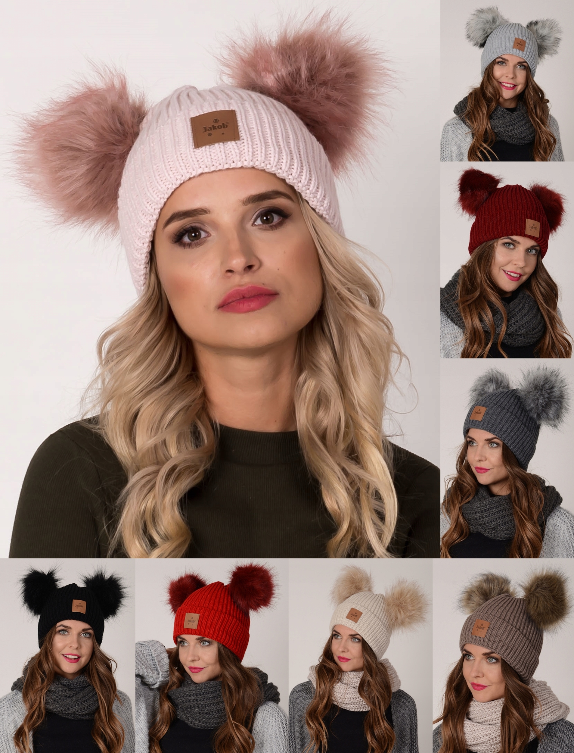 Zimowa CZAPKA dziecięca dwa pompony KOLORY j1 Marka Inna marka