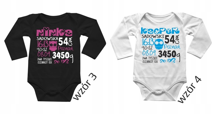 BODY Z TWOIM NADRUKIEM MERTYCZKA CHRZEST PREZENT68 Wiek dziecka 6 m +