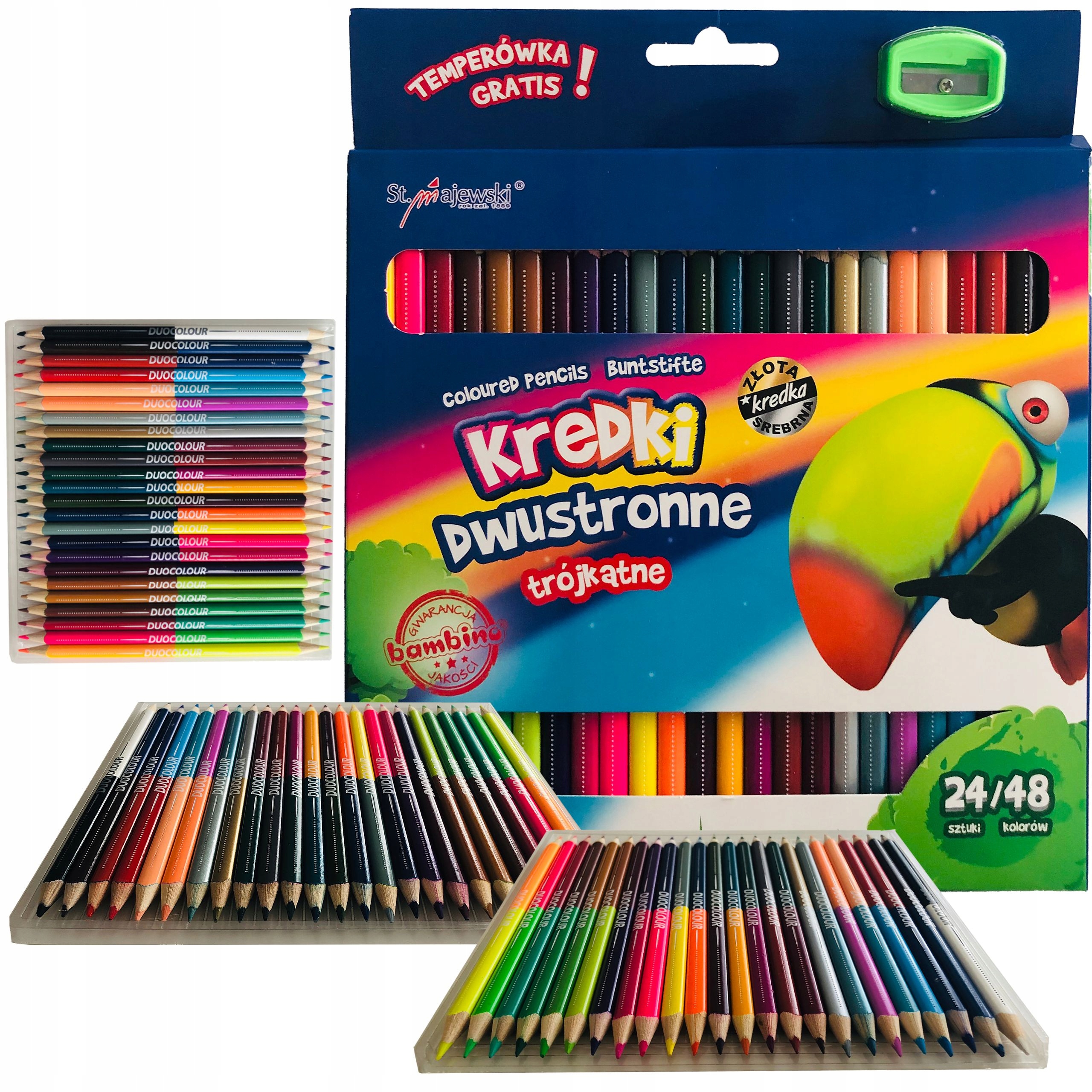 БАМБИНО КАРАНДАШИ ТРЕУГОЛЬНЫЕ ДВУСТОРОННИЕ 24/48 ЦВЕТОВ