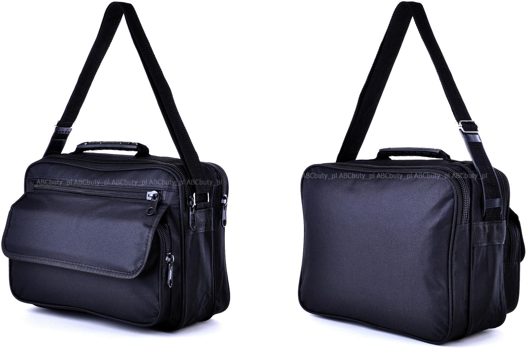 CZARNA SOLIDNA PRZEWIESZKA MĘSKA NA RAMIĘ TORBA Z KLAPĄ KABURA SASZETKA C4 Kolor dodatkowy czarny