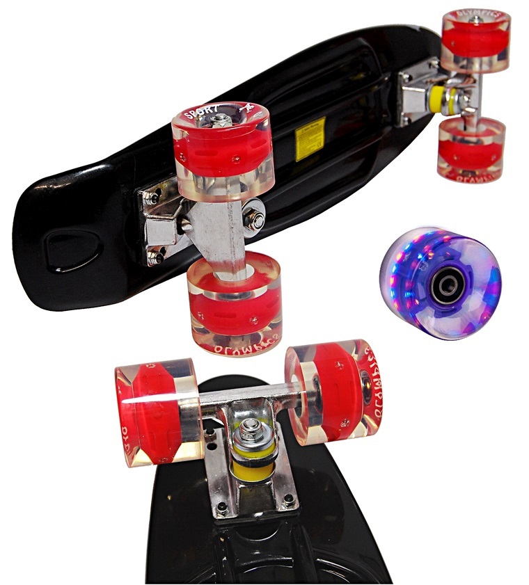 DESKOROLKA typu FISZK A ŚWIECĄCE KOŁA LED ABEC7 Długość 56