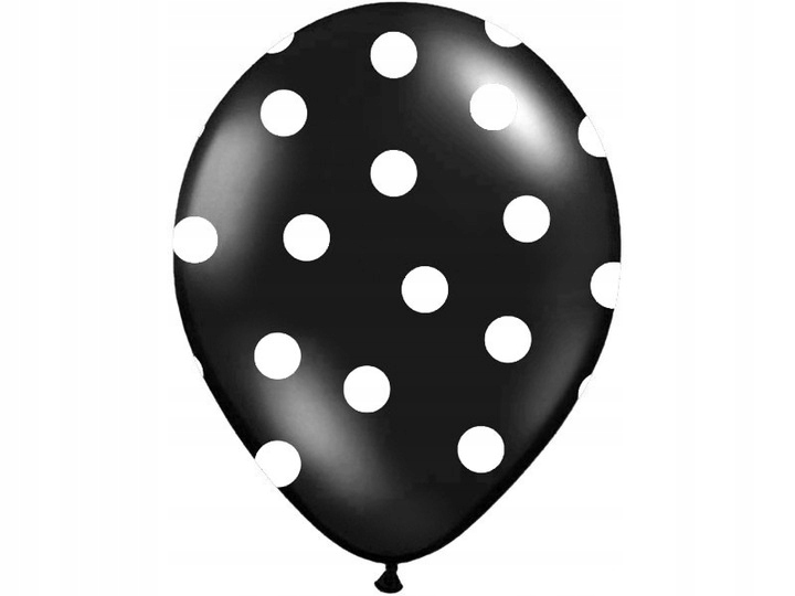 

Balony 30cm w kropki groszki balon Biało Czarne