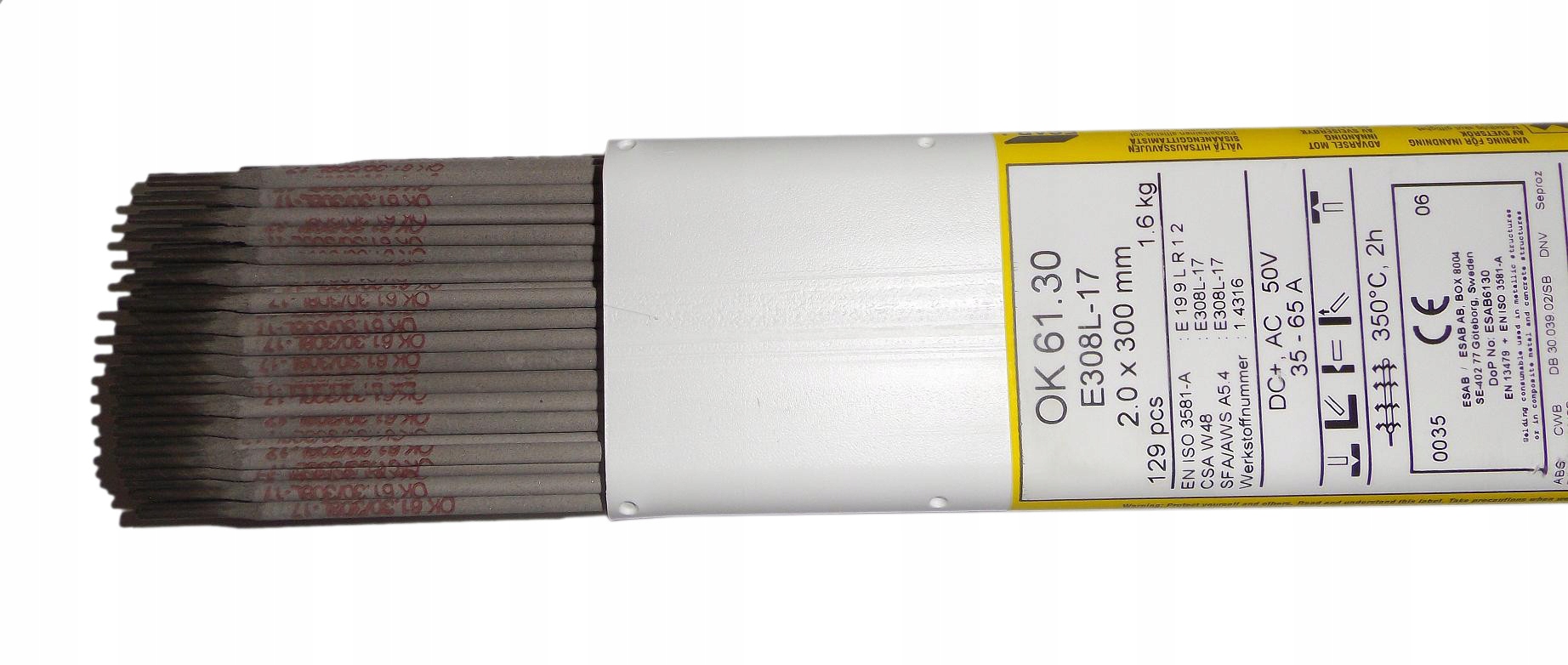 Svařovací elektrody pro nerezovou ocel Esab Ok 61.30 308LSi 2,5 mm balení