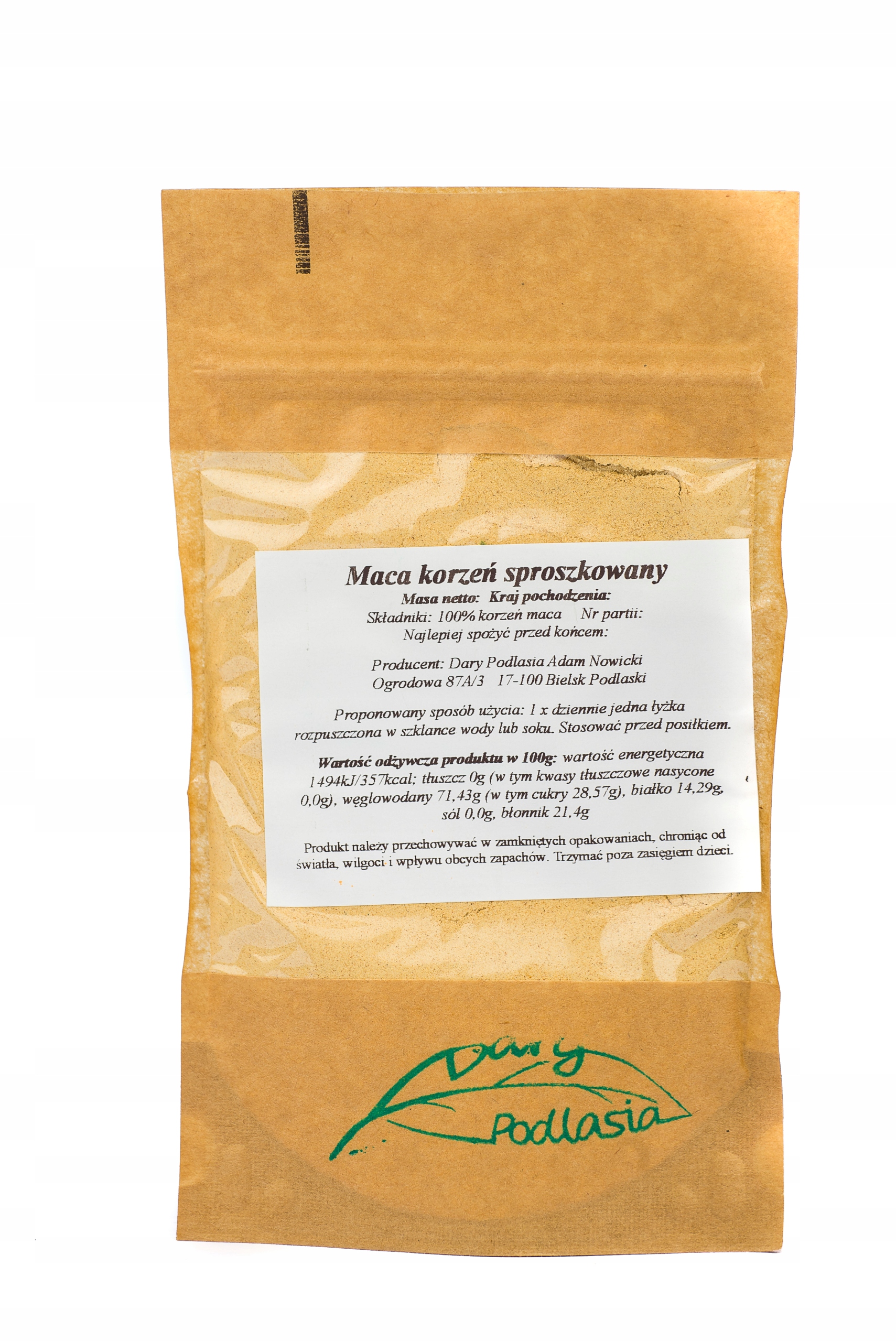 

Maca korzeń macy Proszek 500g Dary Podlasia
