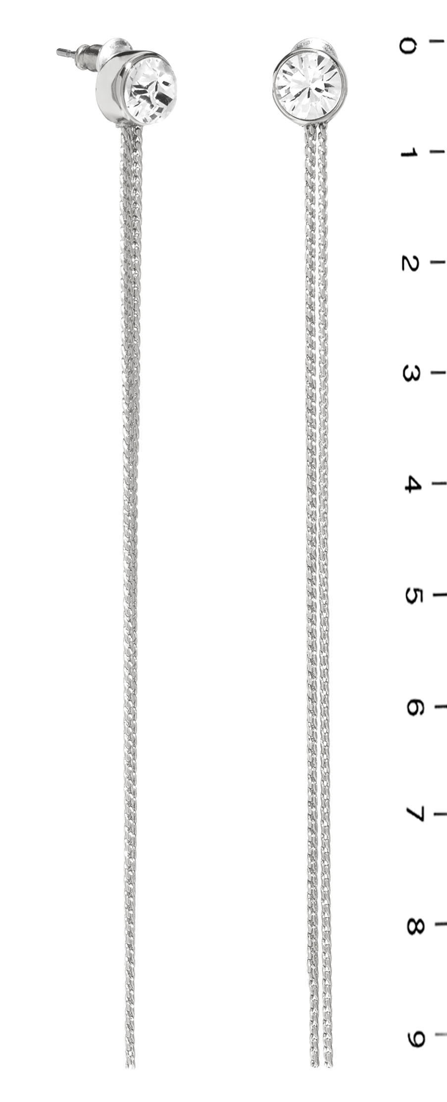 

Kolczyki Długie Srebrne Chwost Swarovski Colibra