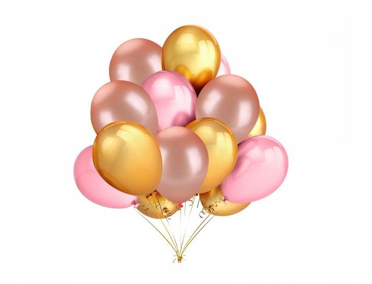 

Balony BALONzłoty-róż-golden 21SZT 30 CM metalik