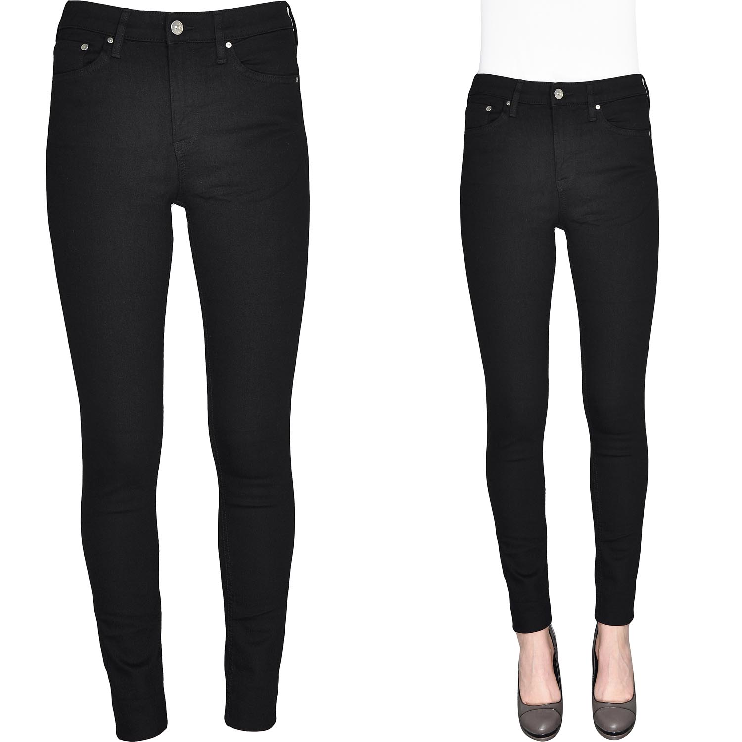 

H&m Czarne Spodnie Jeansy Rurki N. Stan 28/32