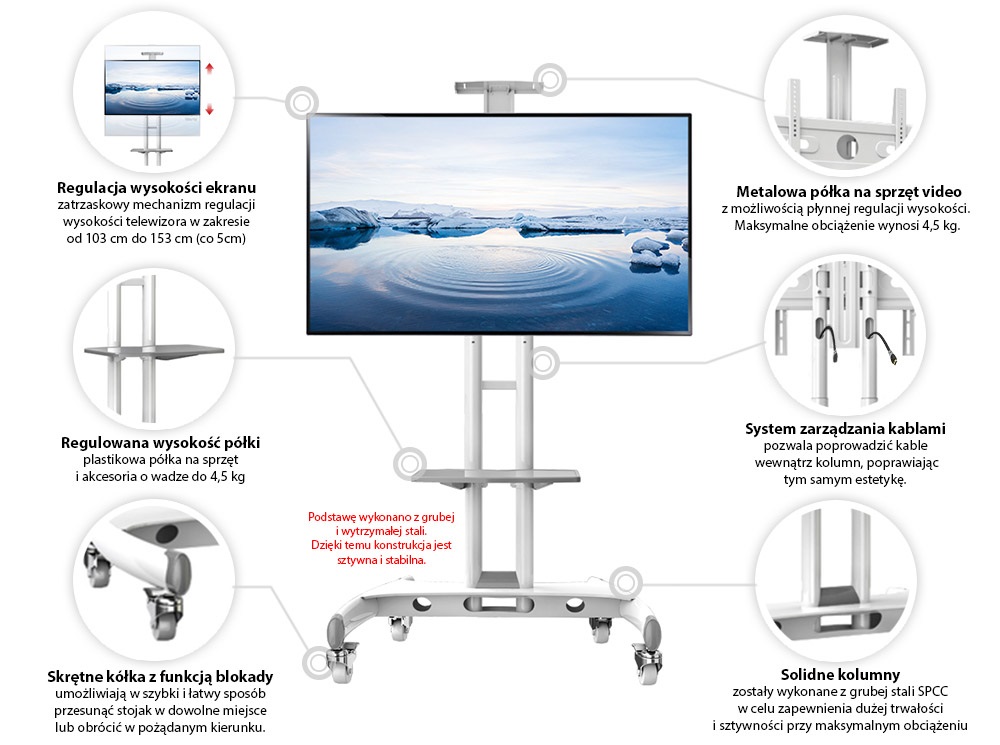 STOJAK STAND WÓZEK STATYW PODSTAWA NA TV MONITOR Marka inny