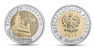 5 złotych (2015) - Ratusz w Poznaniu Odkryj Polskę