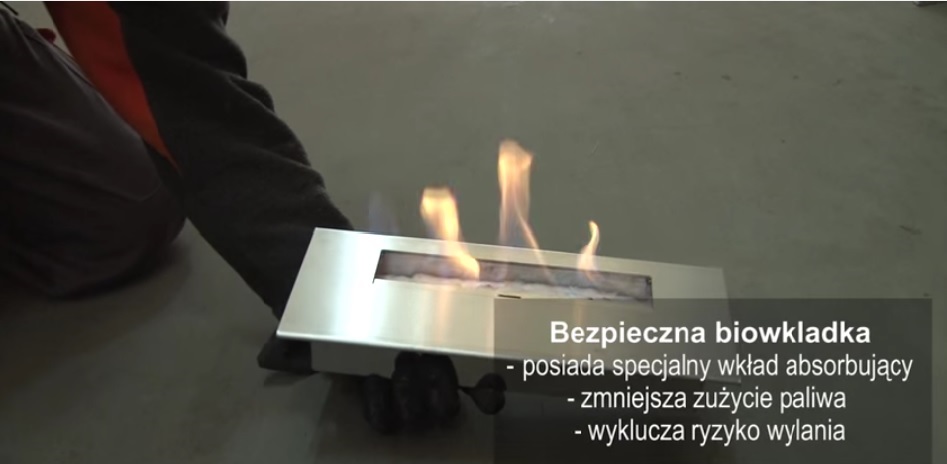 Biokominek JULIET 1800x650mm 3 plomienie GRATISY ! Głębokość produktu 14.2 cm