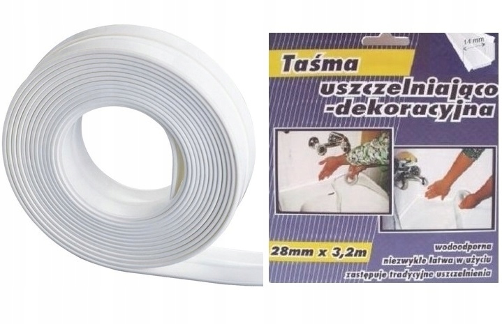 

Taśma Uszczelniająca Do Kabin Brodzika Wanny Biała
