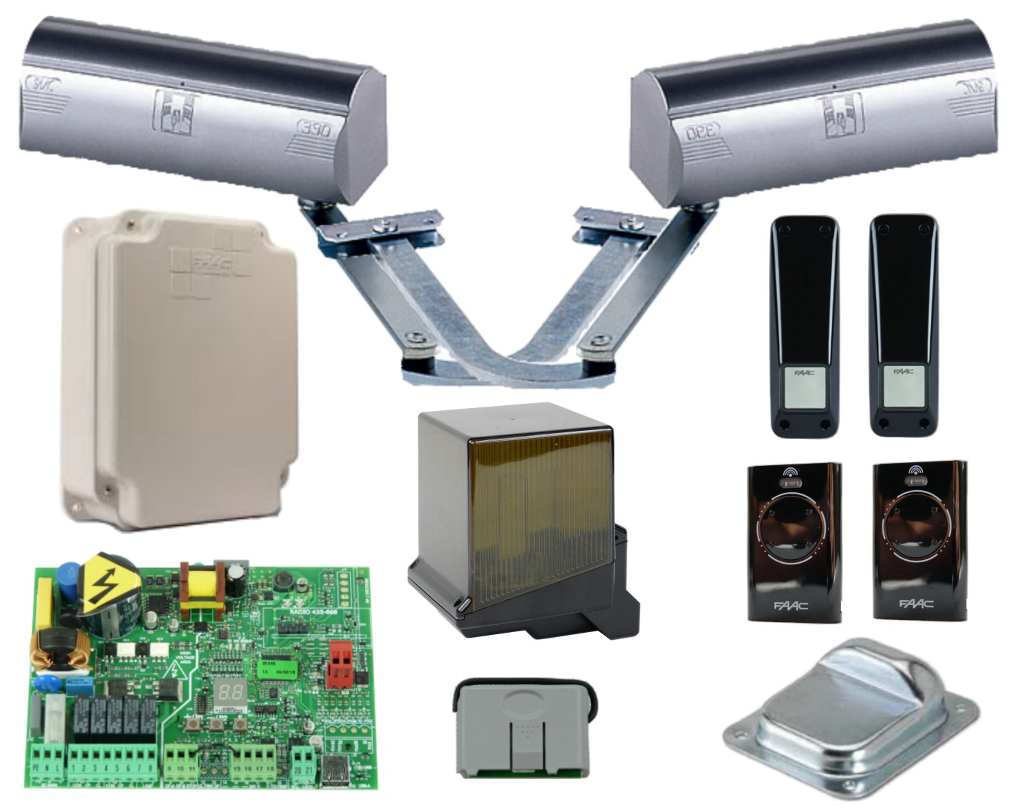 Set Faac 390 pohon dvoukřídlé brány