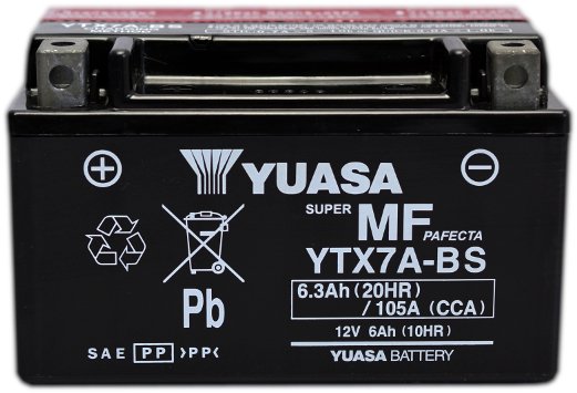 YTX7ABS - Батарея мотоцикла Yuasa YTX7A-BS 12V 6.3 AH 105a