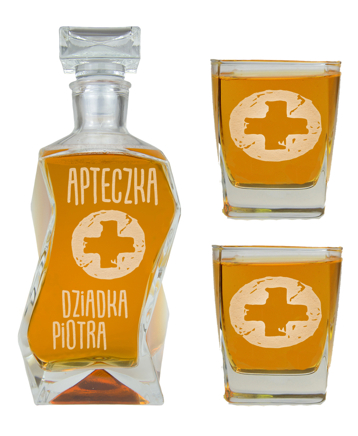 

Komplet Karafka + 2 Szklanki Dla Dziadka Prezent