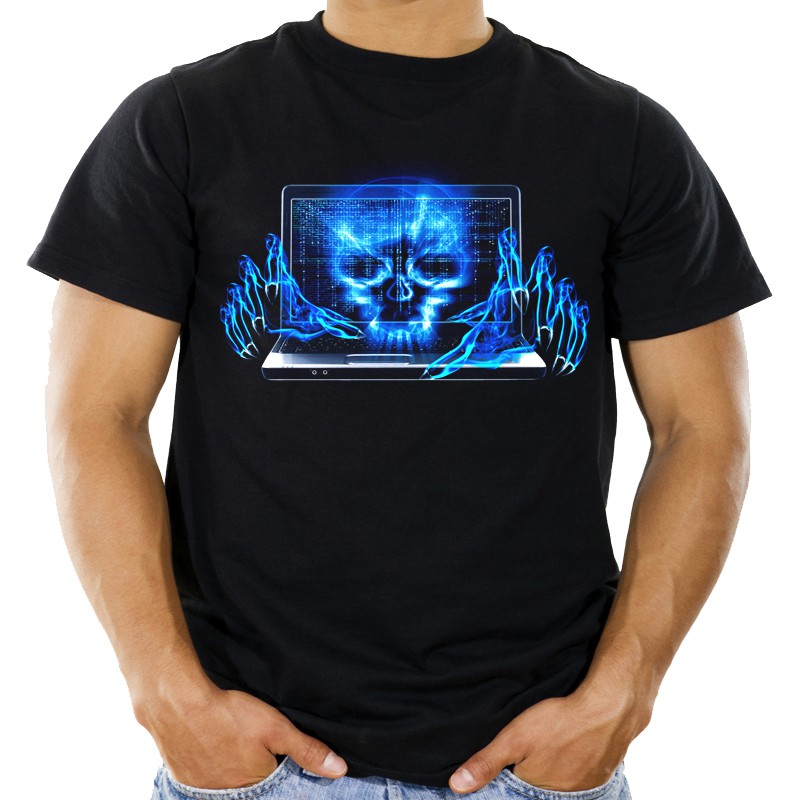 

Koszulka z czaszką czaszka dla hackera t-shirt M