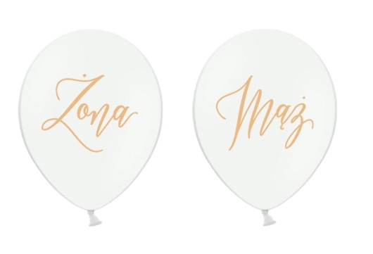 

Balony Żona Mąż Białe Balon Ślub, 30cm 2 szt.