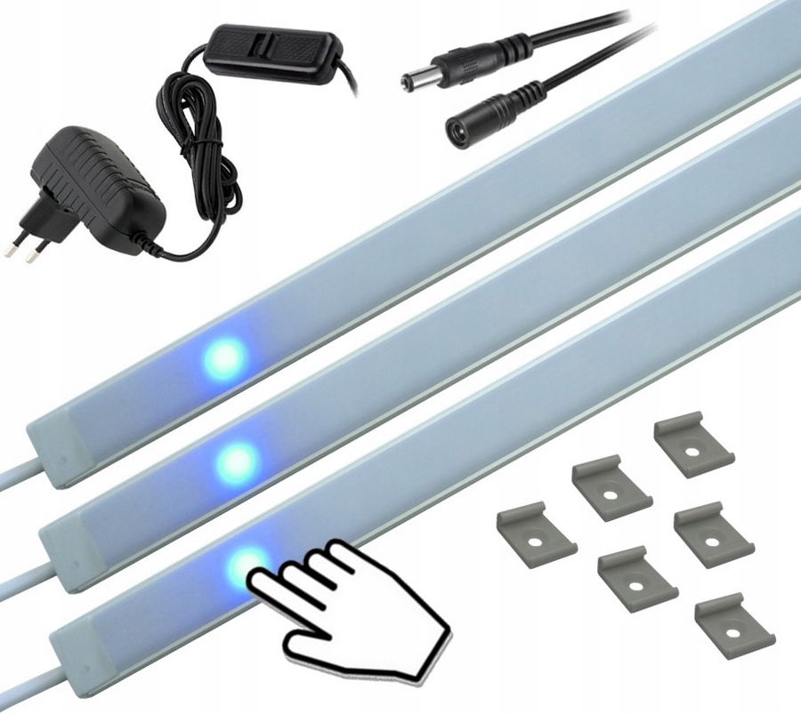 Led podskříňková lišta rovná 3x40 cm Reg Dotyková