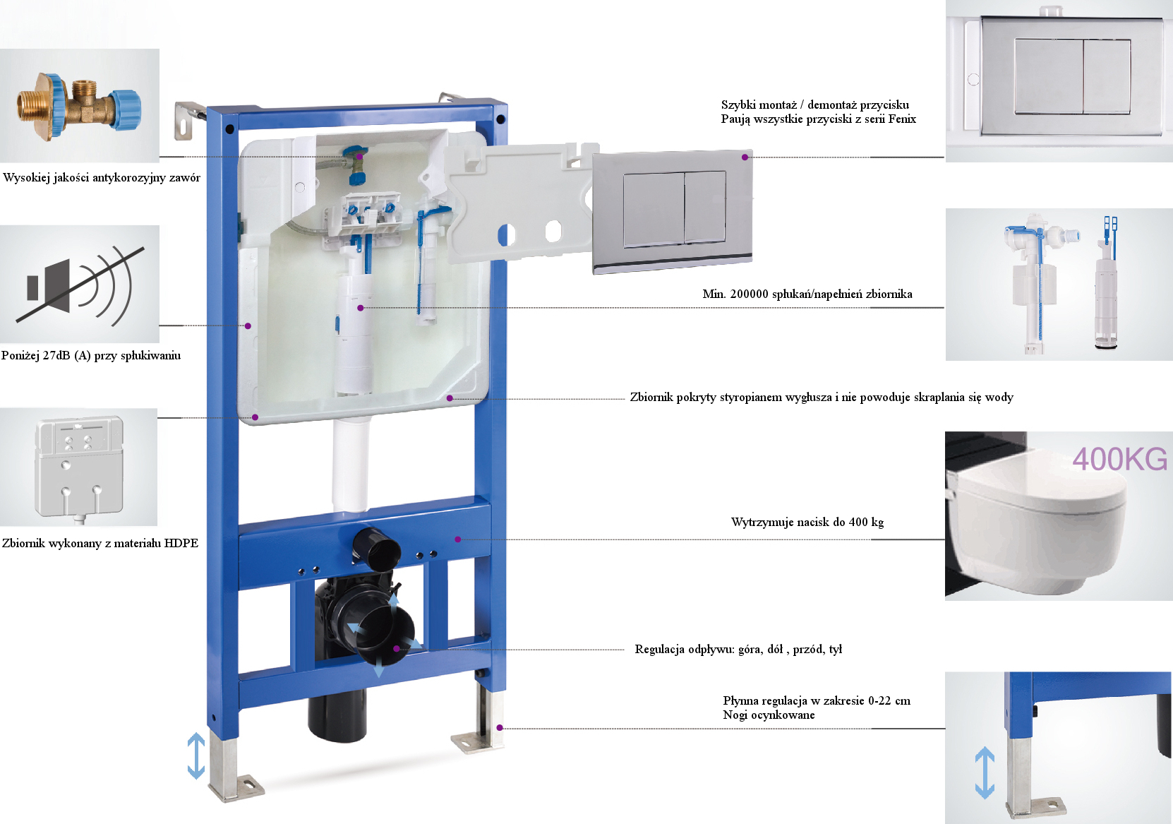 MEXEN STELAŻ WC MISKA RICO MAT RIMLESS PRZYCISK Kod producenta 60100 + 30724001+ przycisk